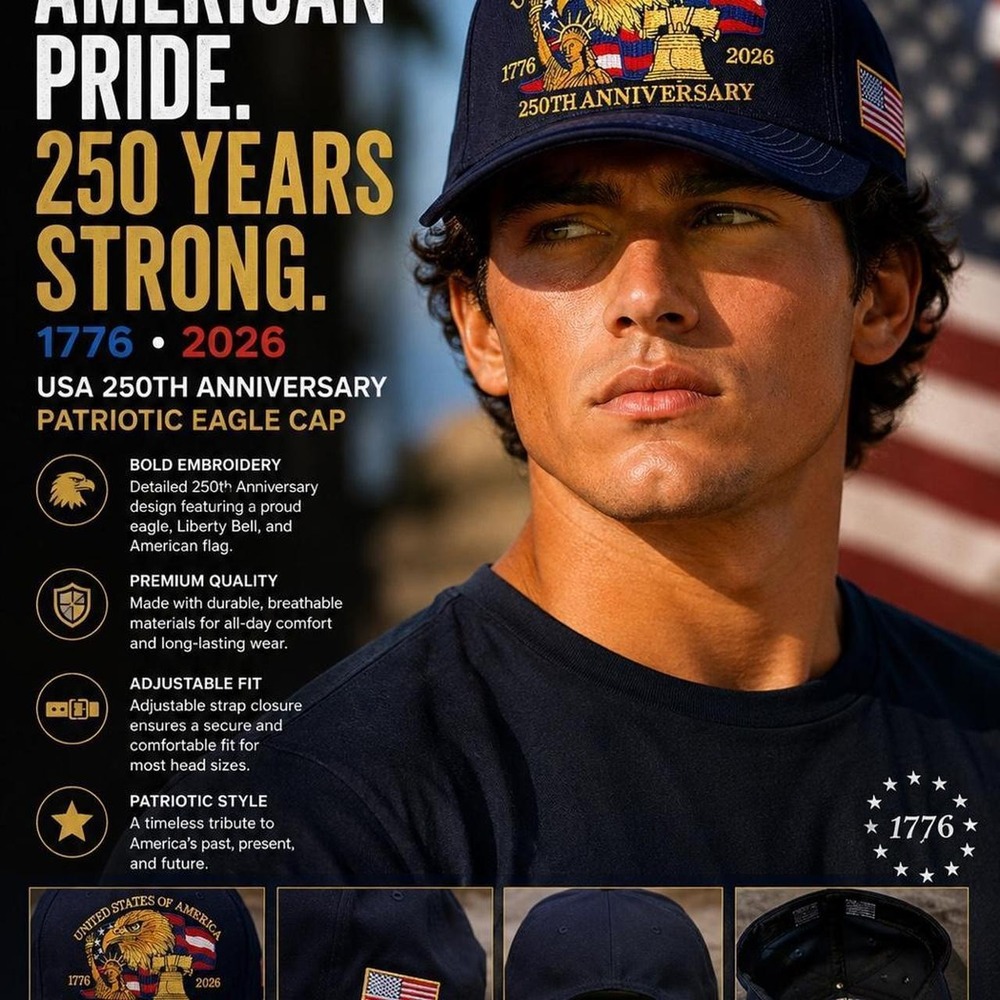 Unbranded‎ Cap Mens OS Navy USA 250th Anniversary Patriotic Eagle Baseball Hat